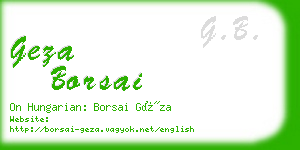 geza borsai business card